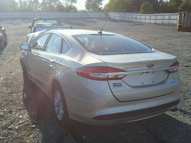 3FA6P0LU5HR262537 - 2017 FORD FUSION SE SILVER photo 3