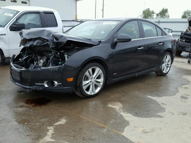 1G1PG5SB6D7104407 - 2013 CHEVROLET CRUZE LTZ BLACK photo 2