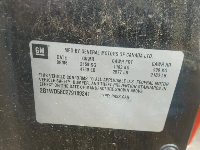 2G1WD58C279109241 - 2007 CHEVROLET IMPALA SUP 黑色 照片 10