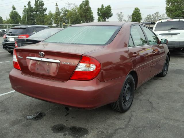 4T1BE32K54U353533 - 2004 TOYOTA CAMRY LE RED photo 4