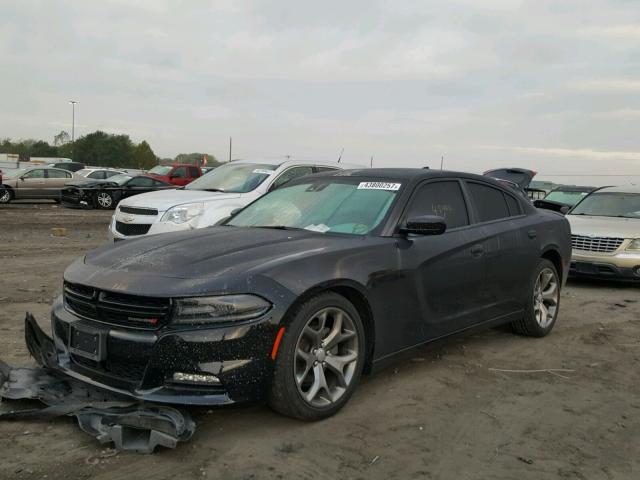 2C3CDXHG8FH896777 - 2015 DODGE CHARGER SX BLACK photo 2