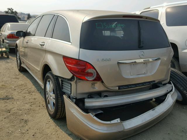 4JGCB75E66A010258 - 2006 MERCEDES-BENZ R 500 BEIGE photo 3