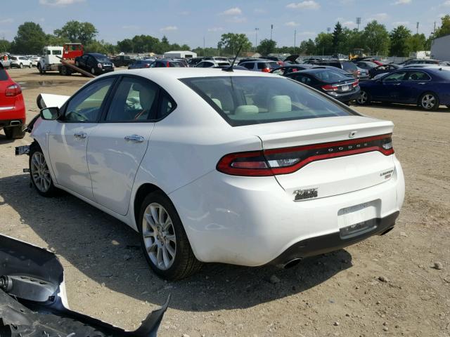 1C3CDFCH8DD319025 - 2013 DODGE DART LIMIT WHITE photo 3