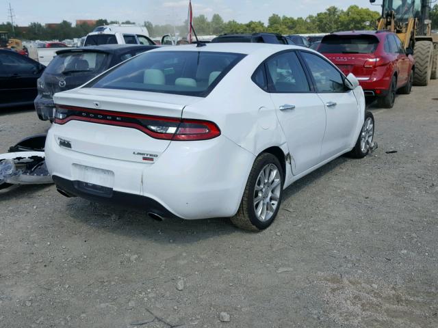 1C3CDFCH8DD319025 - 2013 DODGE DART LIMIT WHITE photo 4