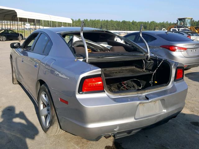 2C3CDXAT1EH348657 - 2014 DODGE CHARGER PO GRAY photo 3