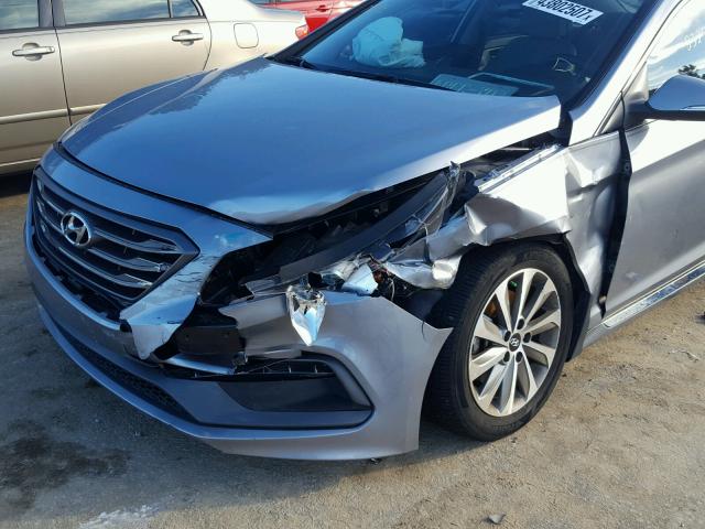 5NPE34AF2GH297888 - 2016 HYUNDAI SONATA SPO GRAY photo 9