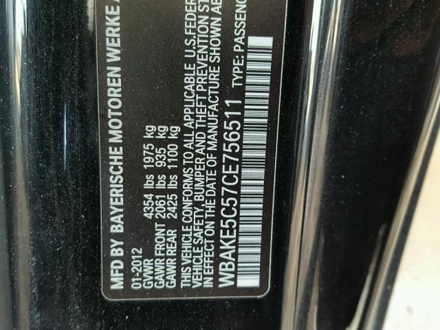 WBAKE5C57CE756511 - 2012 BMW 328 I SULE BLACK photo 10