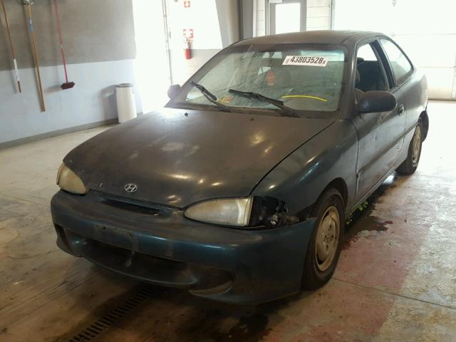 KMHVD14N9SU076376 - 1995 HYUNDAI ACCENT BAS GREEN photo 2