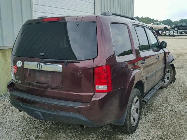 5FNYF3H26DB041944 - 2013 HONDA PILOT LX PURPLE photo 4