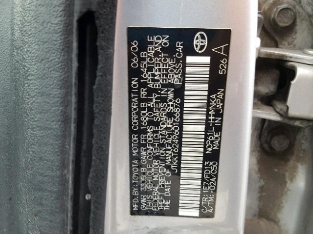 JTKKT624960166876 - 2006 TOYOTA SCION XA ვერცხლისფერი ფოტო 10