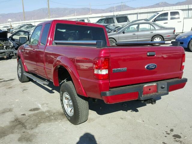 1FTYR44E87PA41645 - 2007 FORD RANGER MAROON photo 3