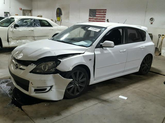 JM1BK34L081113901 - 2008 MAZDA SPEED 3 WHITE photo 2