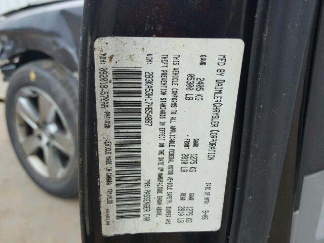 2B3KA53H17H654887 - 2007 DODGE CHARGER R/ BLACK photo 10