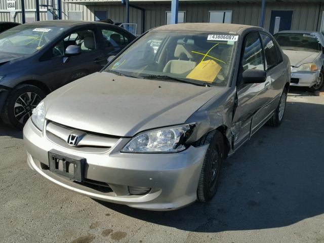 2HGES16575H509757 - 2005 HONDA CIVIC LX SILVER photo 2