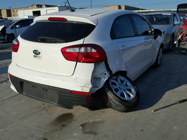 KNADM5A32G6635916 - 2016 KIA RIO LX WHITE photo 4