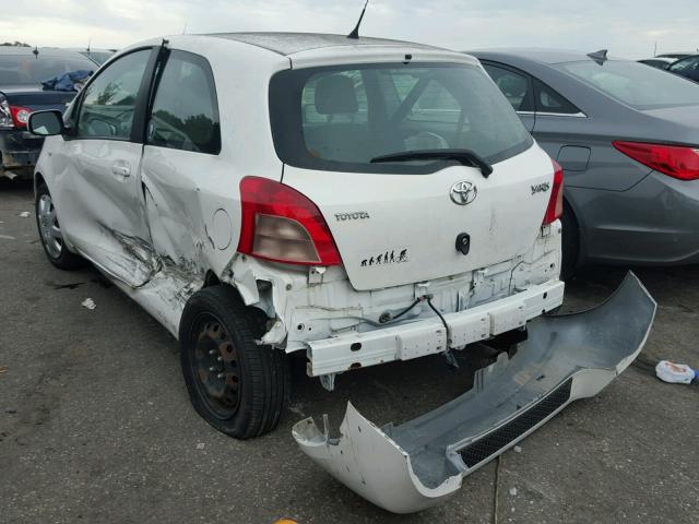 JTDJT923075116187 - 2007 TOYOTA YARIS WHITE photo 3