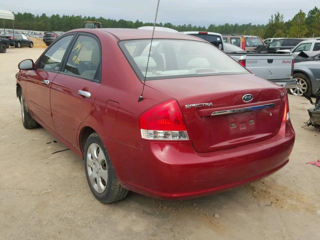 KNAFE221795627630 - 2009 KIA SPECTRA RED photo 3