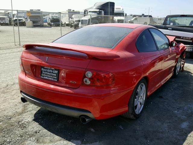 6G2VX12U15L381264 - 2005 PONTIAC GTO RED photo 4