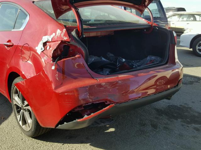 KNAFX4A88E5155498 - 2014 KIA FORTE EX RED photo 9