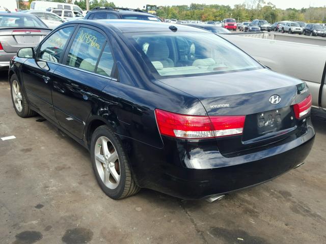 5NPEU46F97H261699 - 2007 HYUNDAI SONATA BLACK photo 3