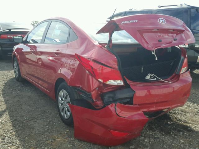 KMHCT4AE9HU343735 - 2017 HYUNDAI ACCENT SE RED photo 3