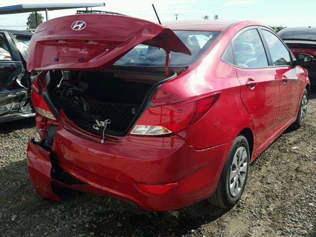 KMHCT4AE9HU343735 - 2017 HYUNDAI ACCENT SE RED photo 4