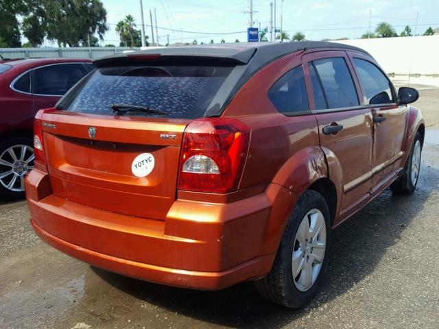 1B3HB48B97D248732 - 2007 DODGE CALIBER SX ORANGE photo 4