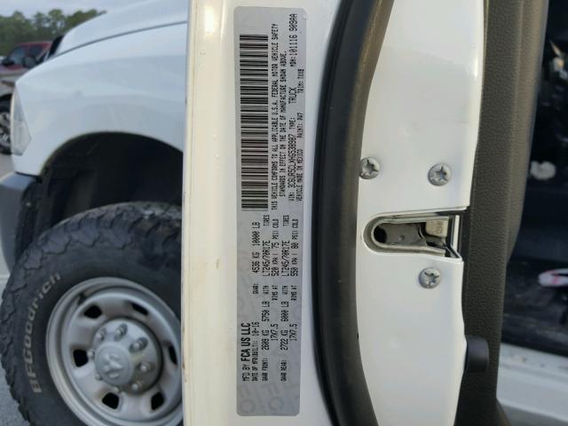 3C6UR5CLXHG538987 - 2017 RAM 2500 WHITE photo 10