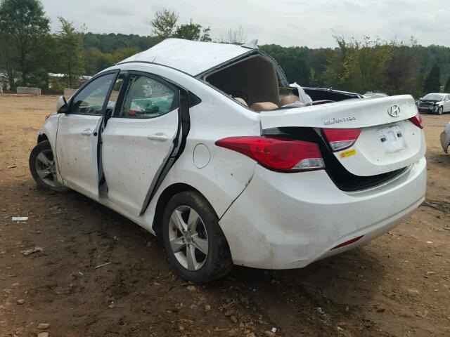 5NPDH4AE7DH328004 - 2013 HYUNDAI ELANTRA WHITE photo 3