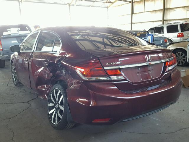 19XFB2F90FE010369 - 2015 HONDA CIVIC EXL 栗色 照片 3