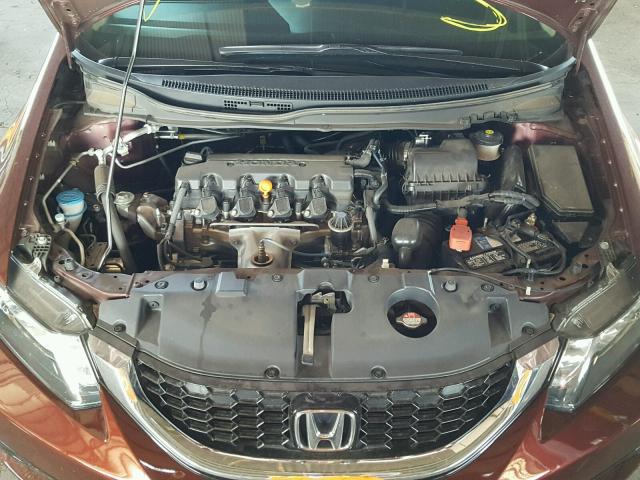 19XFB2F90FE010369 - 2015 HONDA CIVIC EXL 栗色 照片 7