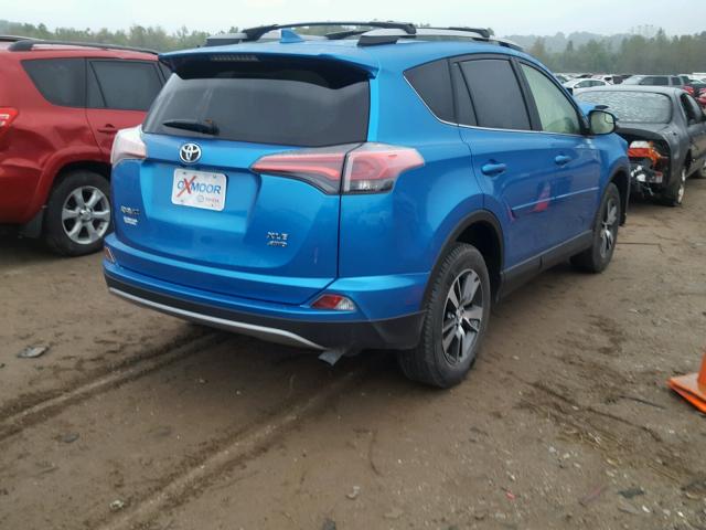 JTMRFREV4HD204089 - 2017 TOYOTA RAV4 XLE BLUE photo 4