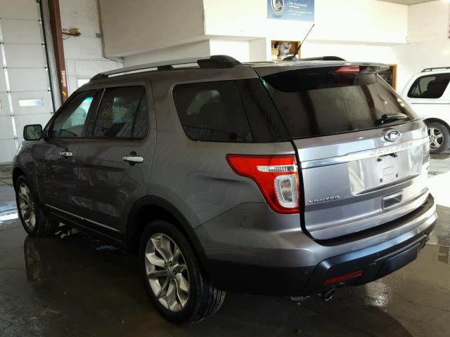 1FMHK8F82CGA80708 - 2012 FORD EXPLORER L GRAY photo 3