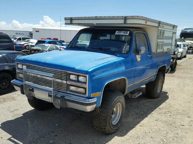 1GNEV18K1MF105241 - 1991 CHEVROLET BLAZER V10 BLUE photo 2