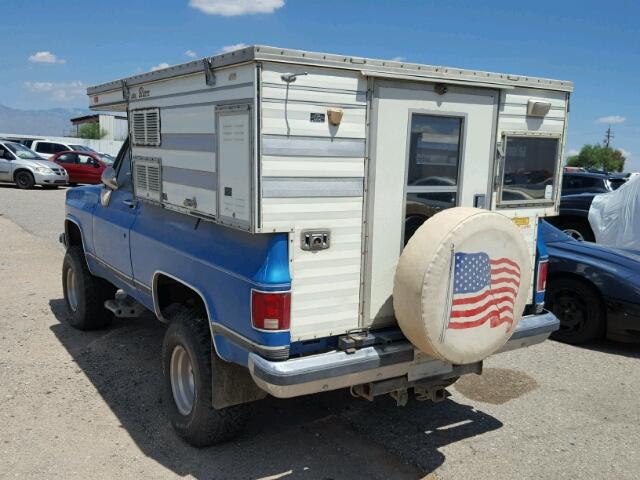 1GNEV18K1MF105241 - 1991 CHEVROLET BLAZER V10 BLUE photo 3