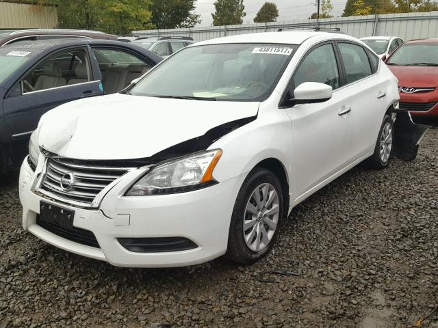 3N1AB7AP0EY280201 - 2014 NISSAN SENTRA S WHITE photo 2