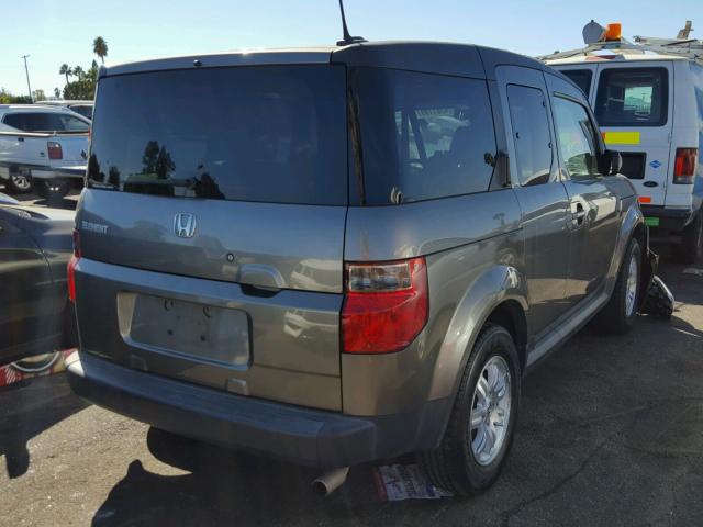 5J6YH28727L003672 - 2007 HONDA ELEMENT EX GRAY photo 4