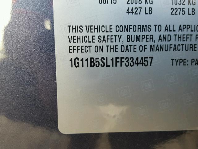 1G11B5SL1FF334457 - 2015 CHEVROLET MALIBU LS ლურჯი ფოტო 10