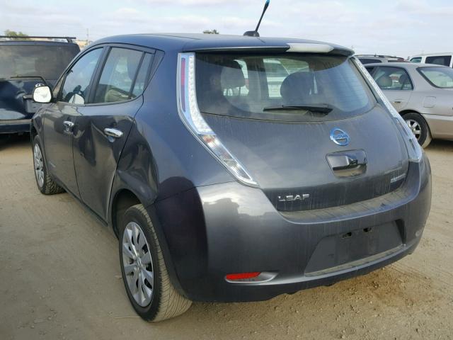 1N4AZ0CP9DC412835 - 2013 NISSAN LEAF S GRAY photo 3