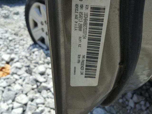 1B3HB48B27D337154 - 2007 DODGE CALIBER SX TAN photo 10