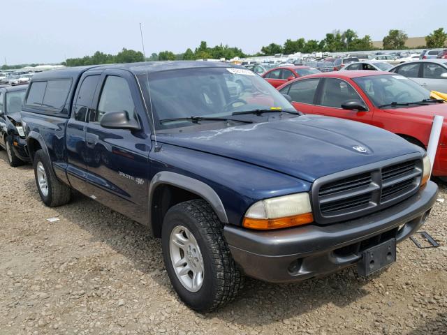 1B7GL12X92S705411 - 2002 DODGE DAKOTA BAS BLUE photo 1