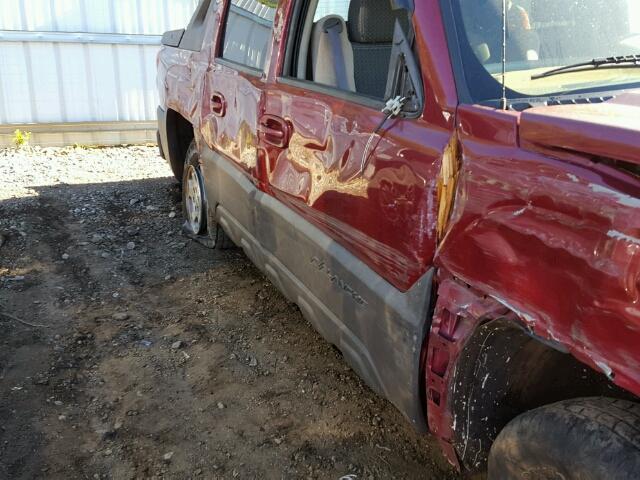 3GNEK12T44G285453 - 2004 CHEVROLET AVALANCHE MAROON photo 9