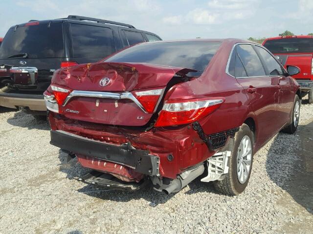 4T1BF1FK2GU606436 - 2016 TOYOTA CAMRY LE 红色 照片 4