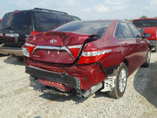 4T1BF1FK2GU606436 - 2016 TOYOTA CAMRY LE RED photo 4