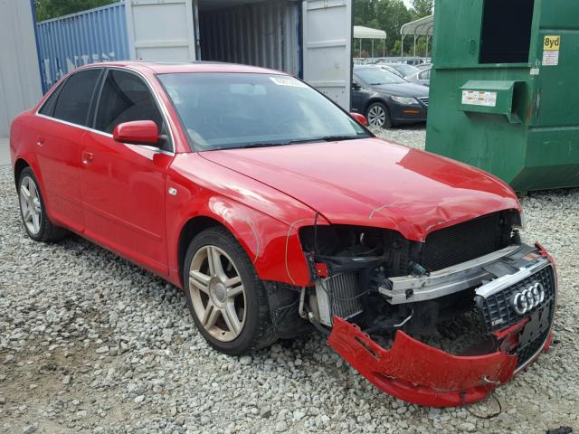 WAUAF78E58A050827 - 2008 AUDI A4 2.0T RED photo 1