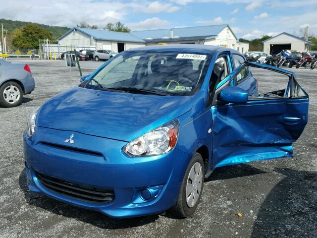 ML32A3HJ3FH034449 - 2015 MITSUBISHI MIRAGE DE BLUE photo 2