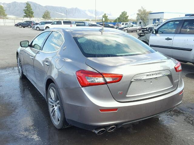 ZAM57XSA2E1090278 - 2014 MASERATI GHIBLI GRAY photo 3