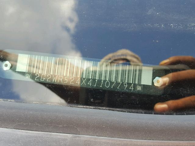 2G2WR524X41107794 - 2004 PONTIAC GRAND PRIX BLACK photo 10