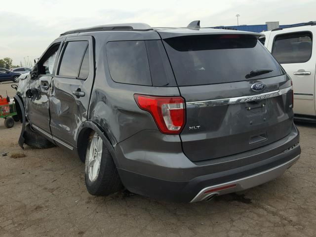 1FM5K8D82GGB41065 - 2016 FORD EXPLORER X GRAY photo 3