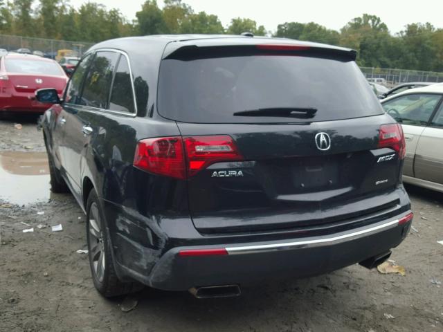 2HNYD2H70BH534953 - 2011 ACURA MDX ADVANC BLACK photo 3